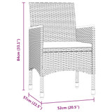 3-dijelni vrtni blagovaonski set s jastucima crni 3099341