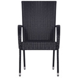 3-dijelni vrtni blagovaonski set crni 3099395