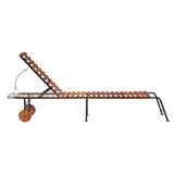 Ležaljka za sunčanje od bagremovog drva s čeličnim nogama 44394 Ležaljka za sunčanje od bagremovog drva s čeličnim nogama 44394