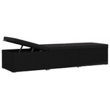 Ležaljka za sunčanje od poliratana s jastukom crna 46221 Ležaljka za sunčanje od poliratana s jastukom crna 46221