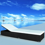 Ležaljka za sunčanje od poliratana s jastukom crna 44404 Ležaljka za sunčanje od poliratana s jastukom crna 44404