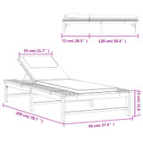 Ležaljka za sunčanje s krem bijelim jastucima od drva bagrema 362155 Ležaljka za sunčanje s krem bijelim jastucima od drva bagrema 362155