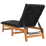 Ležaljka za sunčanje s jastukom od poliratana i drva bagrema 319723 Ležaljka za sunčanje s jastukom od poliratana i drva bagrema 319723