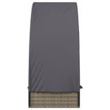 Ležaj za sunčanje s krovom sivi 211 x 57 x 140 cm poliratan 319643