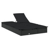 Ležaj za sunčanje za 2 osobe s jastucima crni od poliratana 319647 Ležaj za sunčanje za 2 osobe s jastucima crni od poliratana 319647