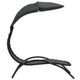 Ležaljka sa sjenilom tamnosiva 167x80x195 cm tkanina i čelik 362707 Ležaljka sa sjenilom tamnosiva 167x80x195 cm tkanina i čelik 362707