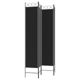 Sobna pregrada s 4 panela crna 160x220 cm od tkanine 350169