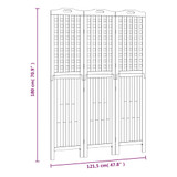 Sobna pregrada s 3 panela 121,5x2x180 cm masivno bagremovo drvo 318547