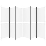 Sobna pregrada s 6 panela bijela 300 x 180 cm od tkanine 350222