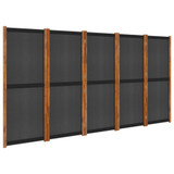 Sobna pregrada s 5 panela crna 350 x 180 cm 319181 Sobna pregrada s 5 panela crna 350 x 180 cm 319181