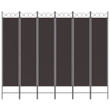 Sobna pregrada s 6 panela smeđa 240x200 cm od tkanine 350159