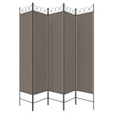 Sobna pregrada s 5 panela antracit 200 x 200 cm od tkanine 350156 Sobna pregrada s 5 panela antracit 200 x 200 cm od tkanine 350156