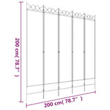 Sobna pregrada s 5 panela antracit 200 x 200 cm od tkanine 350156 Sobna pregrada s 5 panela antracit 200 x 200 cm od tkanine 350156