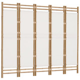 Sklopiva sobna pregrada s 5 panela 200 cm od bambusa i platna 350625