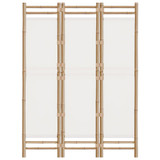 Sklopiva sobna pregrada s 3 panela 120 cm od bambusa i platna 350623