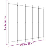 Sobna pregrada s 5 panela Antracit 250 x 200 cm od tkanine 350188 Sobna pregrada s 5 panela Antracit 250 x 200 cm od tkanine 350188