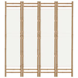 Sklopiva sobna pregrada s 4 panela 160 cm od bambusa i platna 350624