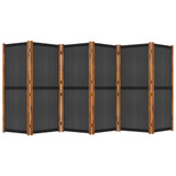 Sobna pregrada sa 6 panela crna 420 x 180 cm 319182