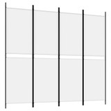 Sobna pregrada s 4 panela bijela 200 x 180 cm od tkanine 350214