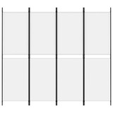 Sobna pregrada s 4 panela bijela 200 x 180 cm od tkanine 350214