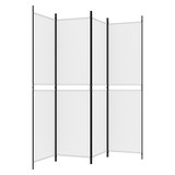 Sobna pregrada s 4 panela bijela 200 x 200 cm od tkanine 350230