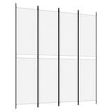 Sobna pregrada s 4 panela bijela 200 x 220 cm od tkanine 350246