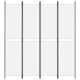 Sobna pregrada s 4 panela bijela 200 x 220 cm od tkanine 350246
