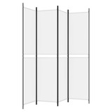 Sobna pregrada s 4 panela bijela 200 x 220 cm od tkanine 350246