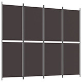 Sobna pregrada s 4 panela smeđa 200 x 220 cm od tkanine 350247