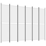 Sobna pregrada s 6 panela bijela 300 x 220 cm od tkanine 350254