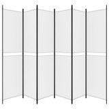 Sobna pregrada s 6 panela bijela 300 x 220 cm od tkanine 350254