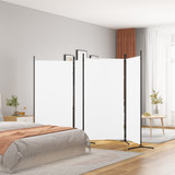 Sobna pregrada s 4 panela bijela 346 x 180 cm od tkanine 350262