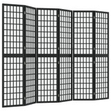 Sklopiva sobna pregrada 6 panela japanski stil 240x170 cm crna 352082