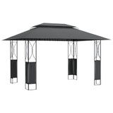 Sjenica s krovom antracit 400 x 300 x 270 čelična 360142