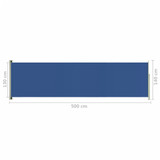 Uvlačiva bočna tenda za terasu 140 x 500 cm plava 317918