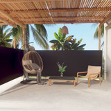 Uvlačiva bočna tenda crna 140 x 600 cm 317988