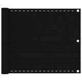Balkonski zastor crni 75 x 600 cm HDPE 311031