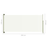Uvlačiva bočna tenda za terasu 140 x 300 cm krem 317875