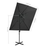 Konzolni suncobran s dvostrukim vrhom 250 x 250 cm antracit 312362 Konzolni suncobran s dvostrukim vrhom 250 x 250 cm antracit 312362