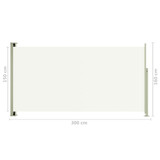 Uvlačiva bočna tenda za terasu 160 x 300 cm krem 317881