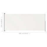 Uvlačiva bočna tenda za terasu 220 x 500 cm krem 313430
