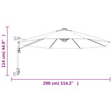 Zidni suncobran žuti 290 cm 362892