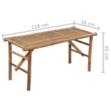 Sklopiva vrtna klupa s jastukom 118 cm od bambusa 3063859