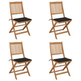 Sklopive vrtne stolice s jastucima 4 kom masivno bagremovo drvo 3064678