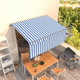 Automatska tenda na uvlačenje s roletom 3 x 2,5 m plavo-bijela 3069386