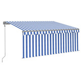Automatska tenda na uvlačenje s roletom 3 x 2,5 m plavo-bijela 3069386
