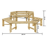 Vrtna klupa 240 cm od impregnirane borovine 49088