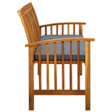 Vrtna klupa s jastukom 147 cm od masivnog bagremovog drva 312135