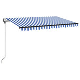 Automatska tenda sa senzorom LED 450 x 300 cm plavo-bijela 3069131