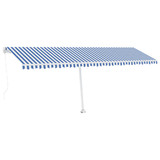 Samostojeća tenda na ručno uvlačenje 600 x 300 cm plavo-bijela 3069596